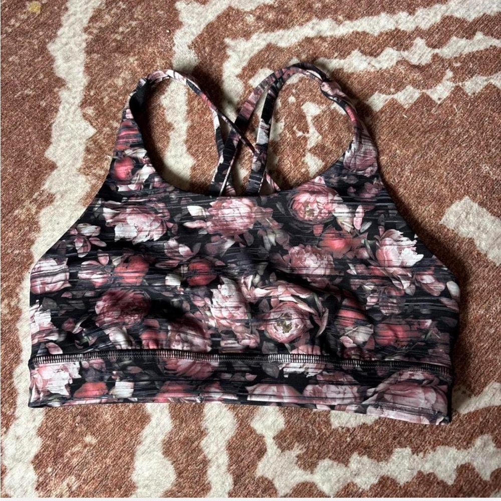 Lululemon Athletica Floral Sports Bra - Pink and Black
